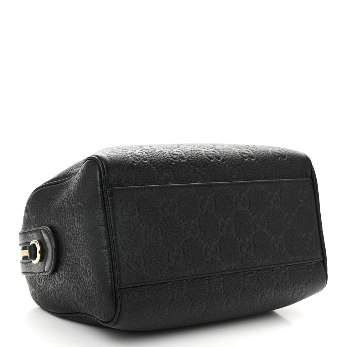Calfskin GG Emblem Small Top Handle Bag Black