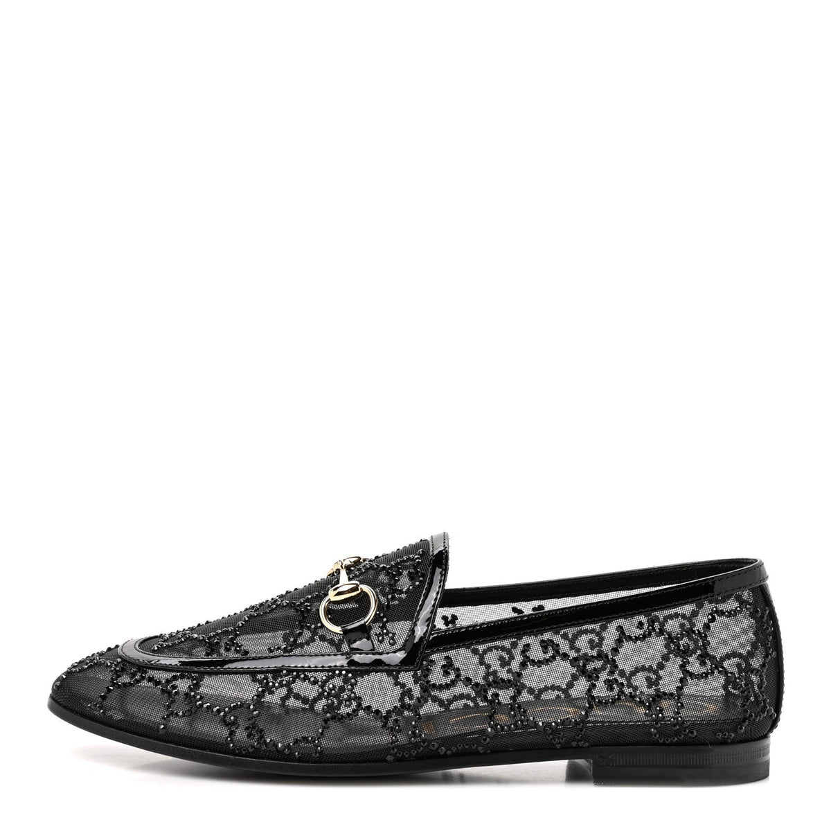 Tela Retino Kid Scamosciato Crystal GG Monogram Jordaan Loafer 35.5 Black