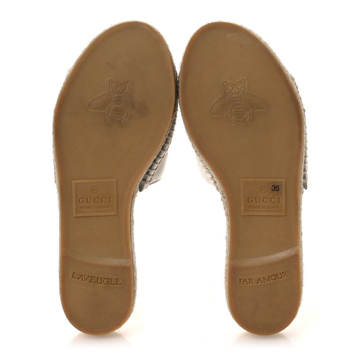 Nappa Matelasse GG Marmont Espadrille Slide Sandals 35 Great White