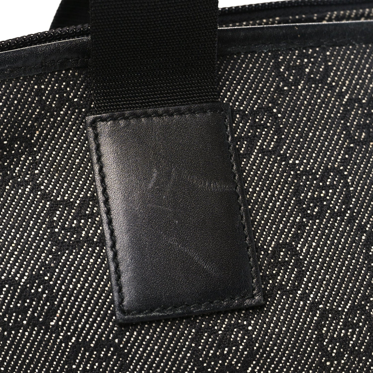 Denim Monogram Tote Bag Black
