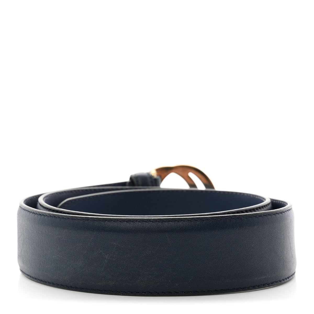 Moon Calfskin Interlocking G 37mm Belt 75 30 Cobalt Blue