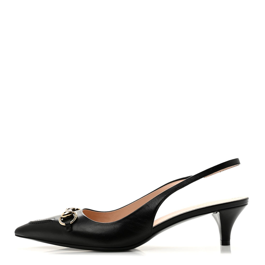 Malaga Kid Horsebit 45mm Slingback Pumps 39.5 Black