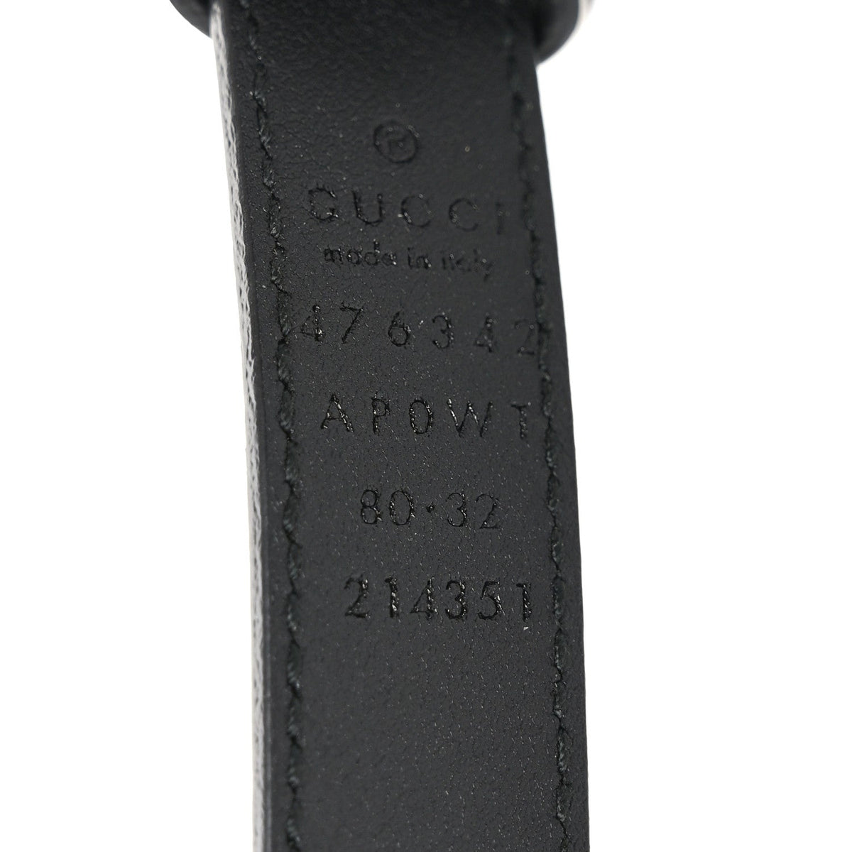 Calfskin Pearl Double G 95 38 Belt Black Cream