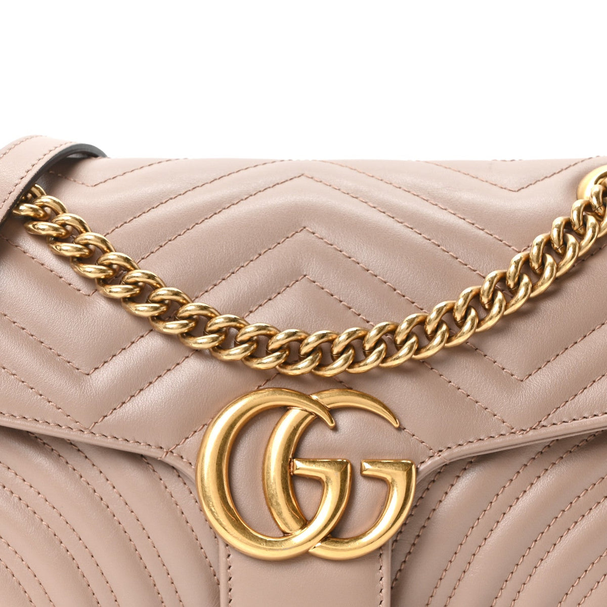 Calfskin Matelasse Small GG Marmont Shoulder Bag Porcelain Rose