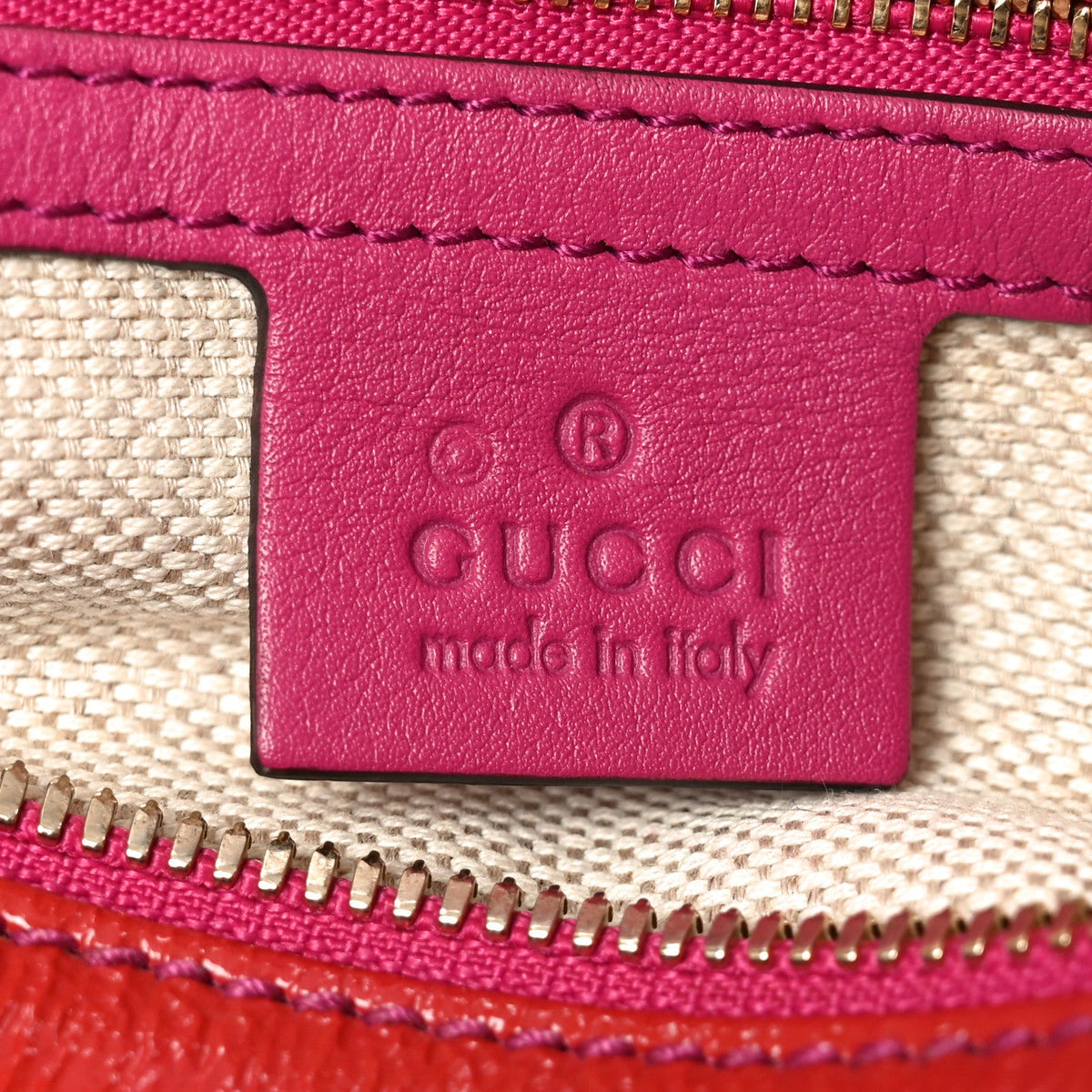 Vernice Naplack Small Soho Top Handle Satchel Uniform Red