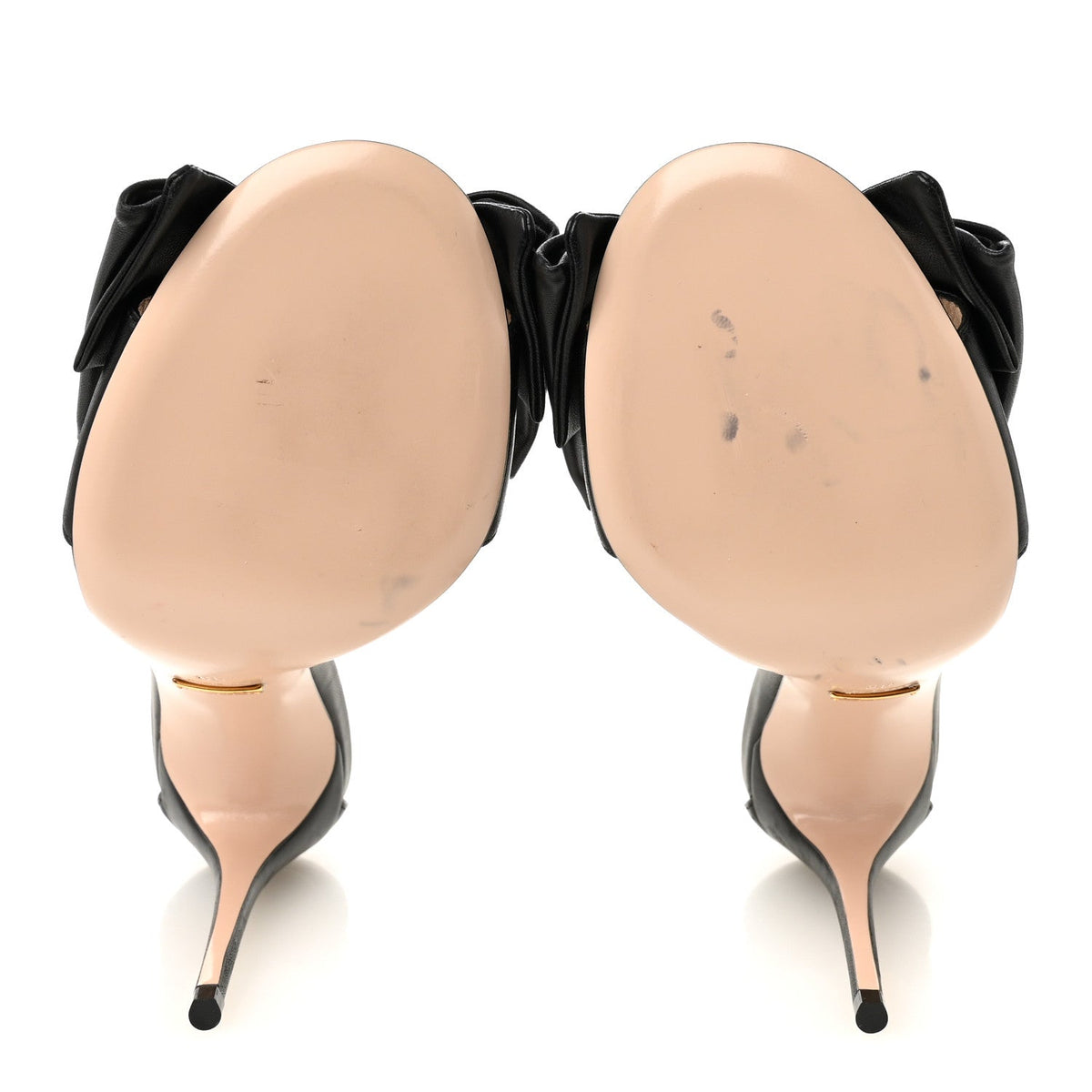 Nappa Ilse Pleated Bow Sandals 39 Black