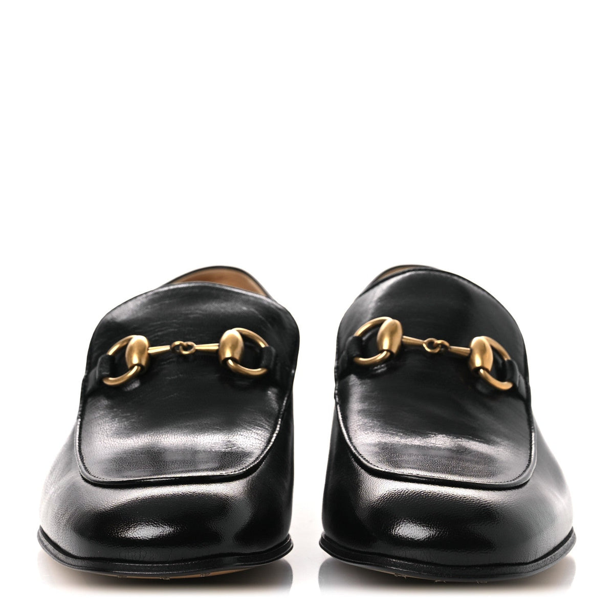 Goatskin Womens Horsebit Mid-Heel Loafers 36 Black