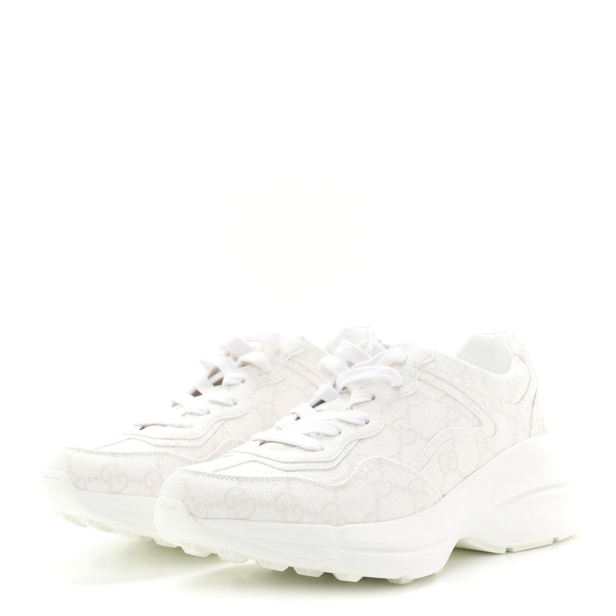 GG Supreme Monogram Womens Rhyton Sneakers 35 White