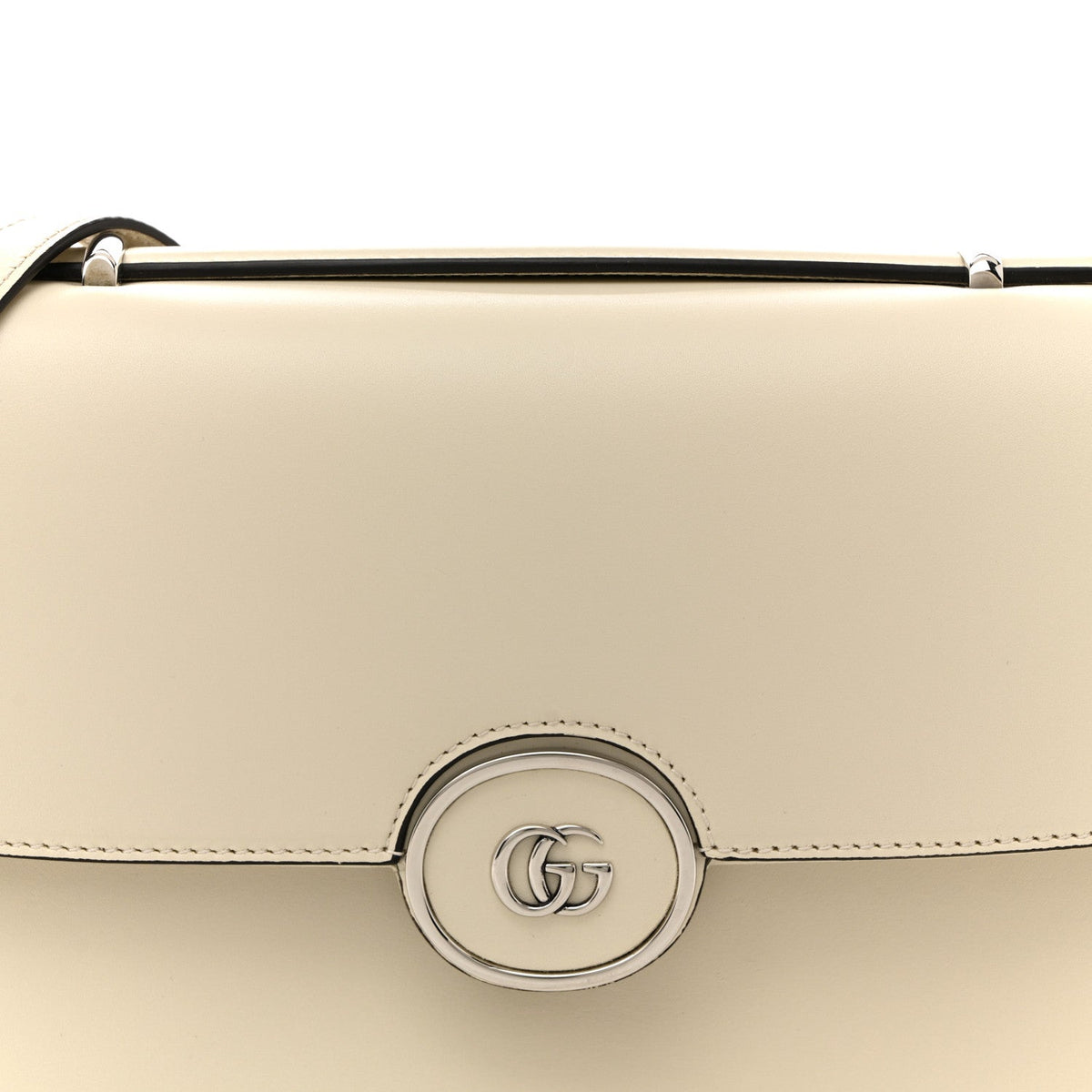 Senna Calfskin Petite GG Top Handle Shoulder Bag Mystic White