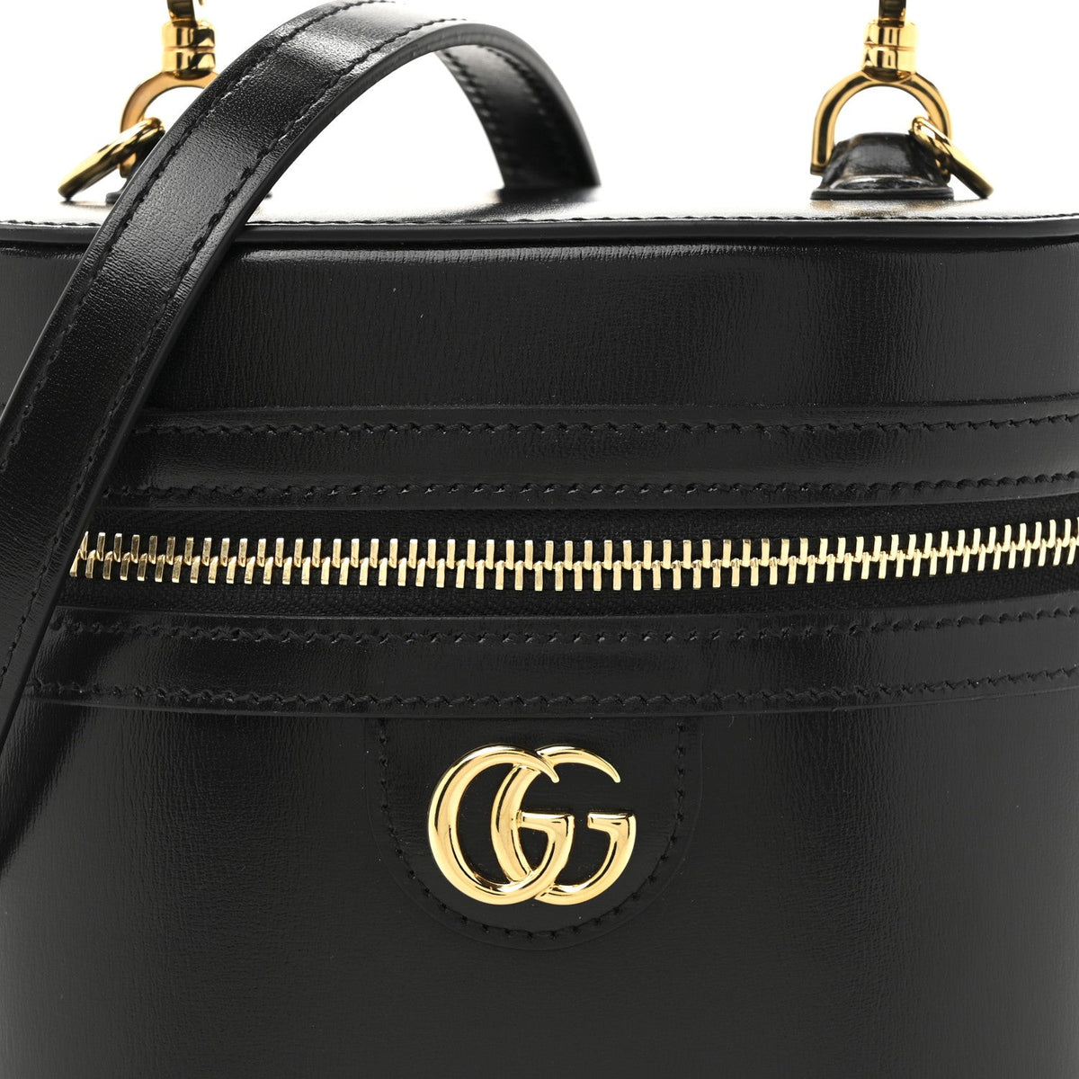 Calfskin Mini Bamboo Top Handle Shoulder Bag Black