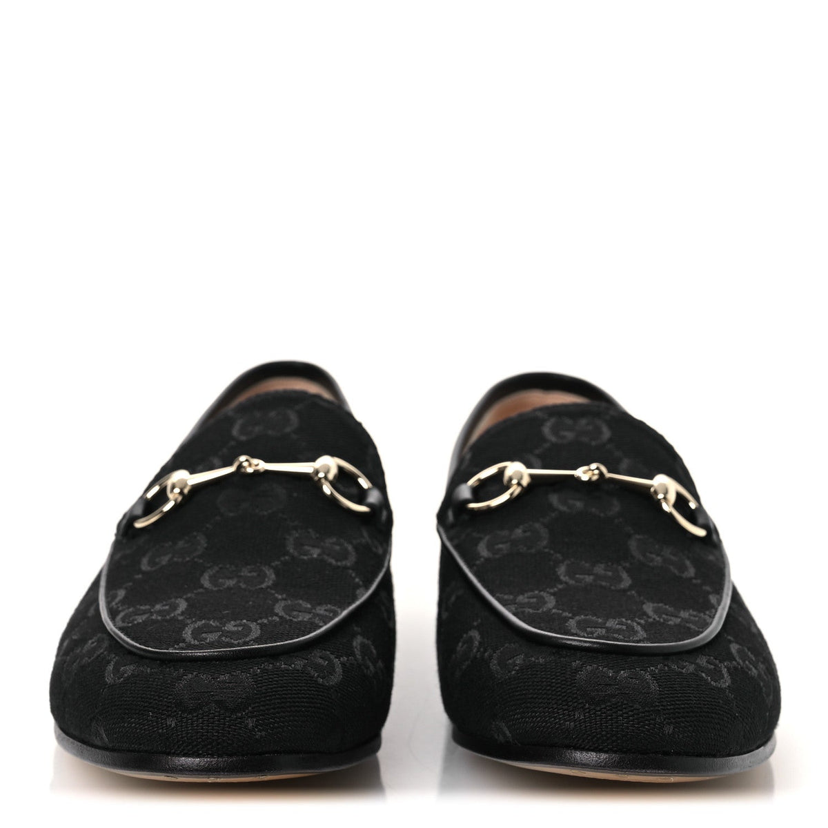 Monogram Jumbo GG Malaga Kid Horsebit Womens Jordaan Loafers 38 Black