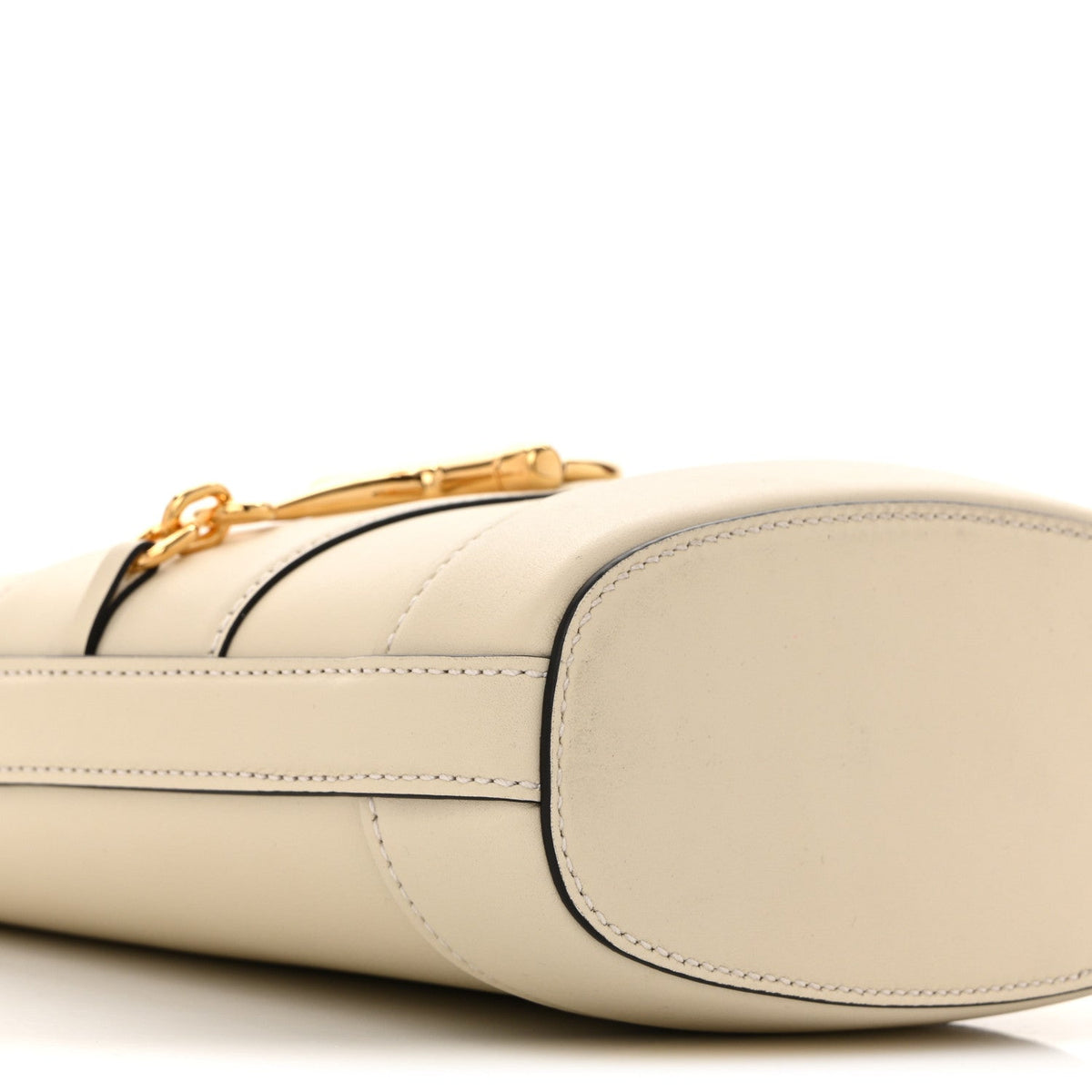 Arabella Calfskin Horsebit 73 Mini Bucket Bag White