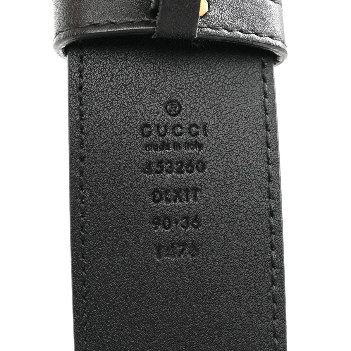 Moon Calfskin Pearl Double G 40mm Belt 90 36 Black Cream
