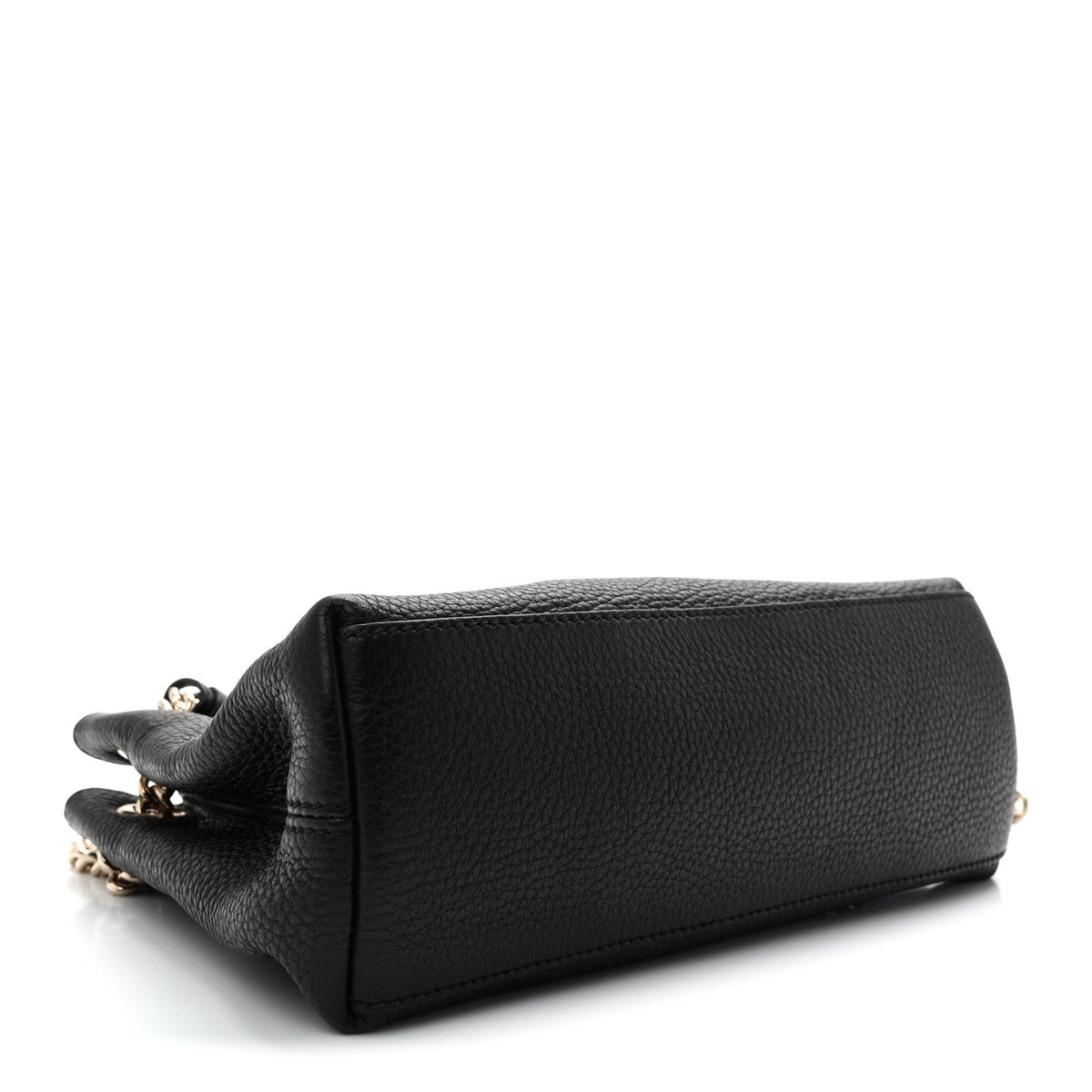 Pebbled Calfskin Small Soho Chain Shoulder Bag Black