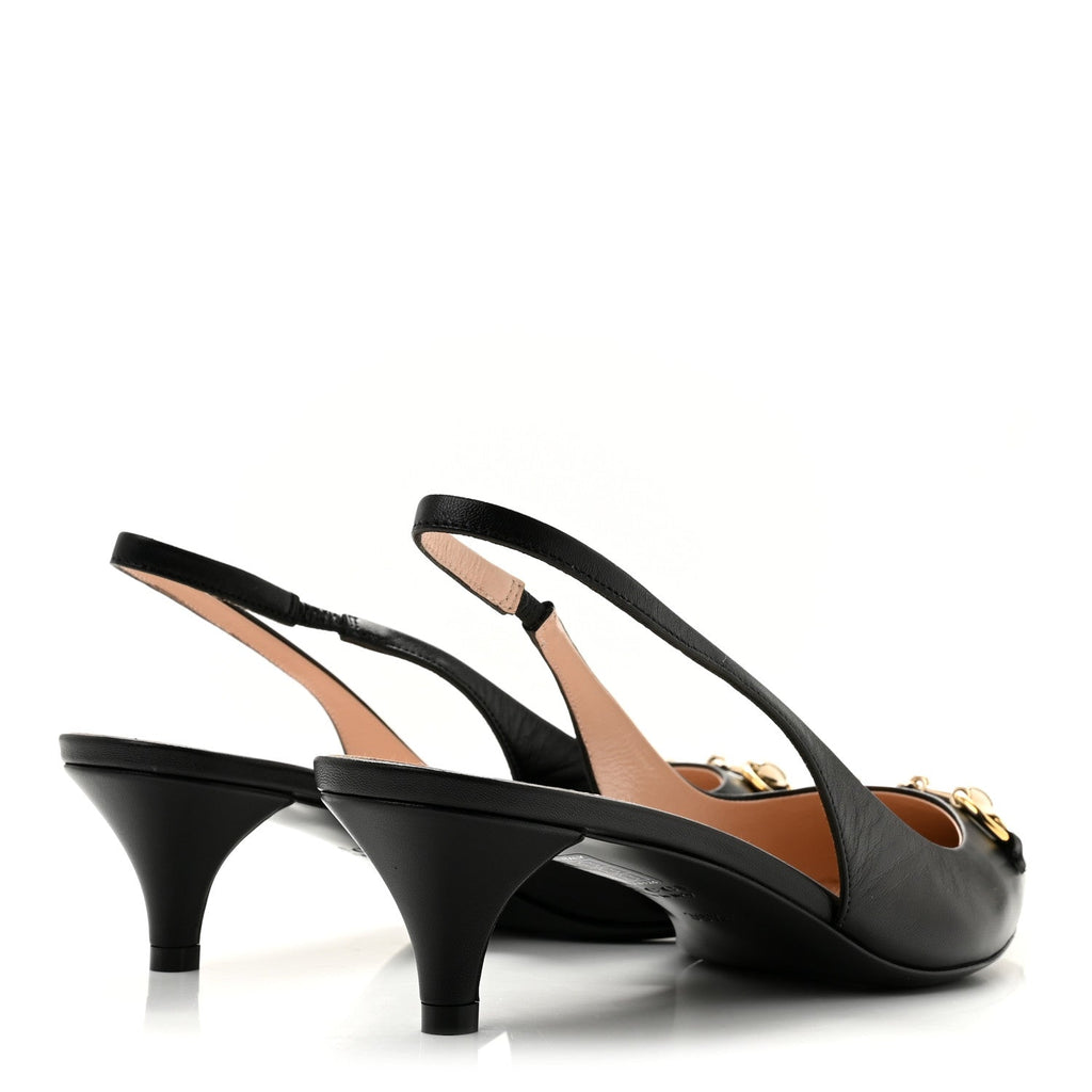 Malaga Kid Horsebit 45mm Slingback Pumps 39.5 Black