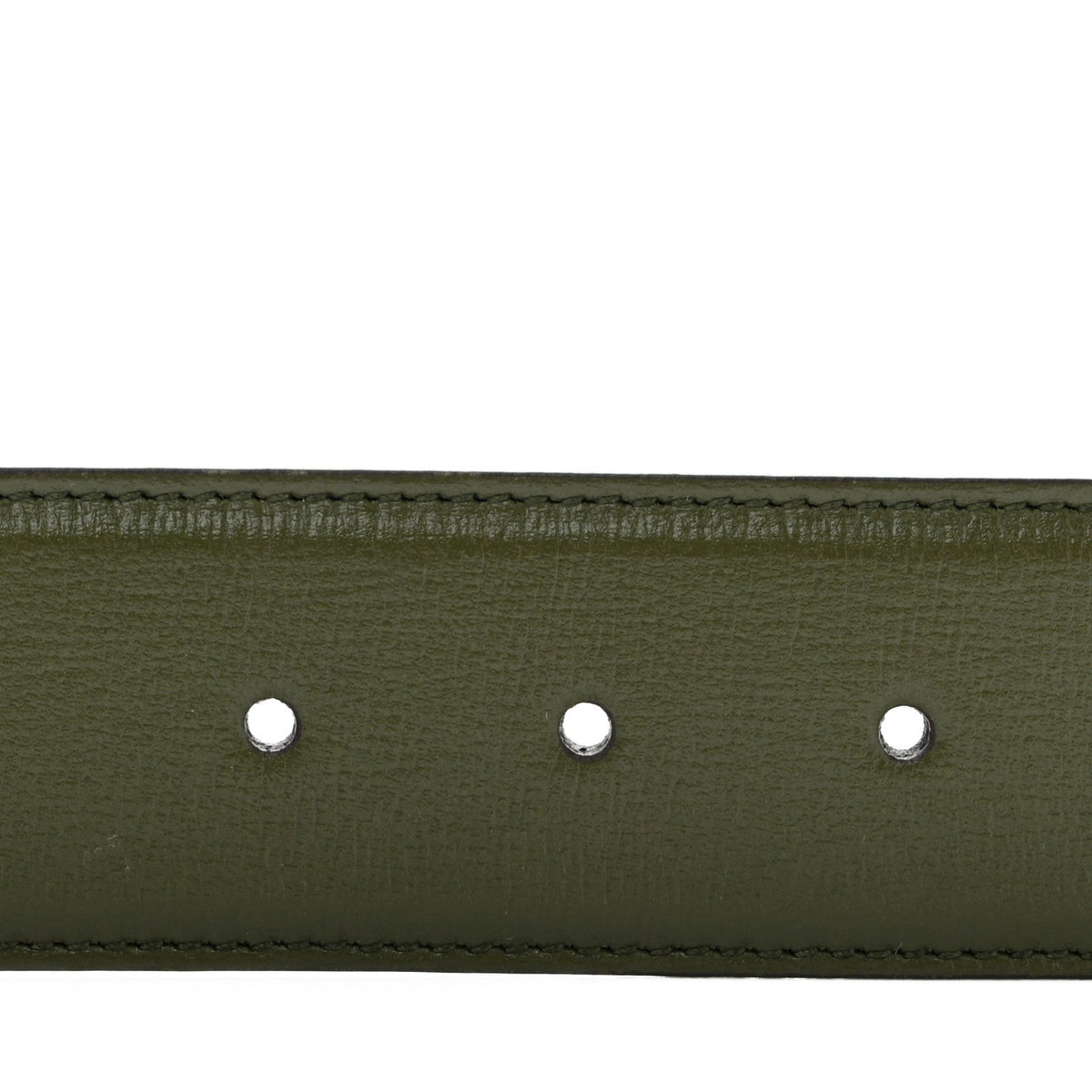 Azalea Calfskin Enamel Monochrome Double G 40mm Belt 75 30 Military Wood