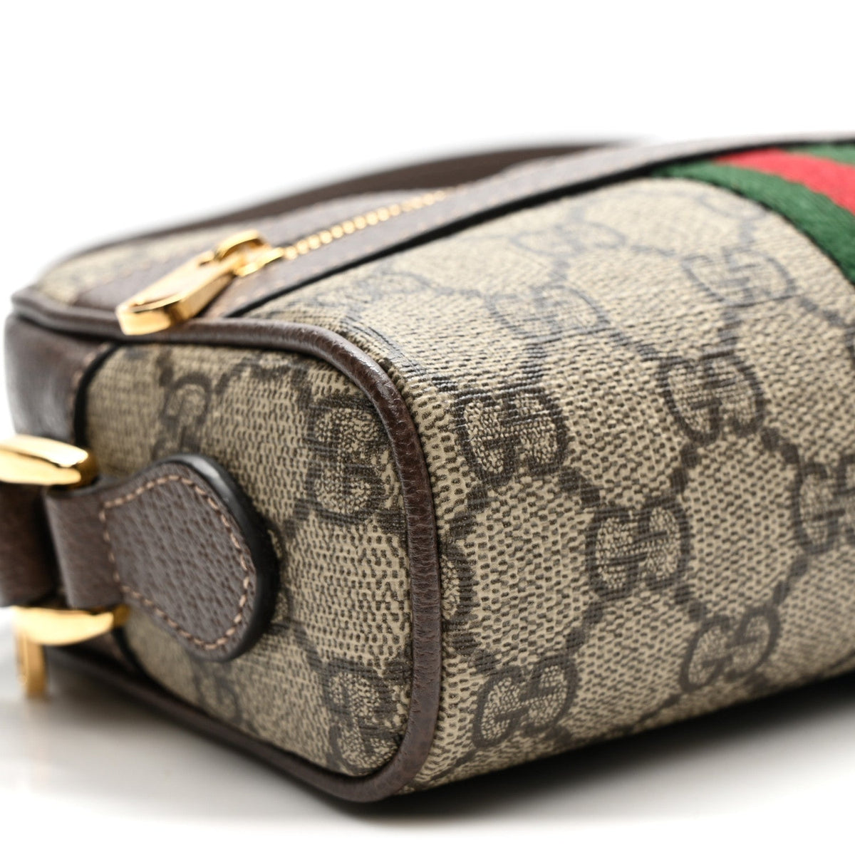 GG Supreme Monogram Web Mini Ophidia Shoulder Bag Brown