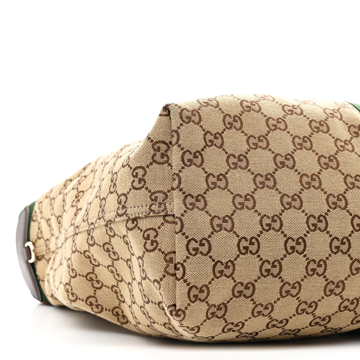 GG Monogram Web Large Giglio Tote Beige Brown