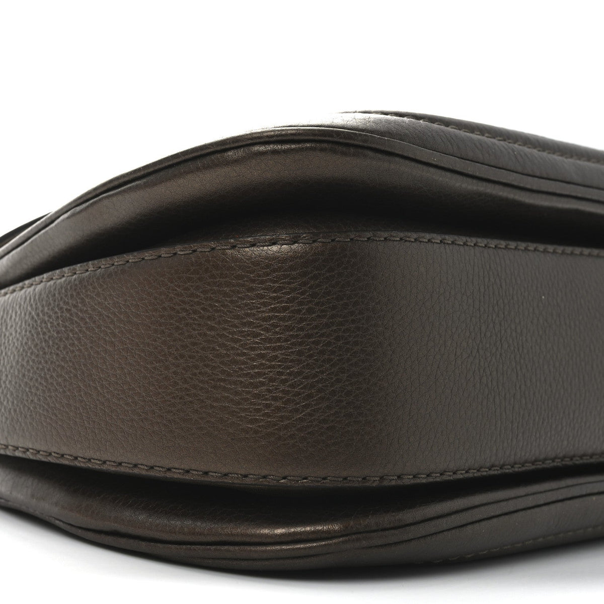 Metallic Calfskin Medium New Bamboo Top Handle Bag Bronze