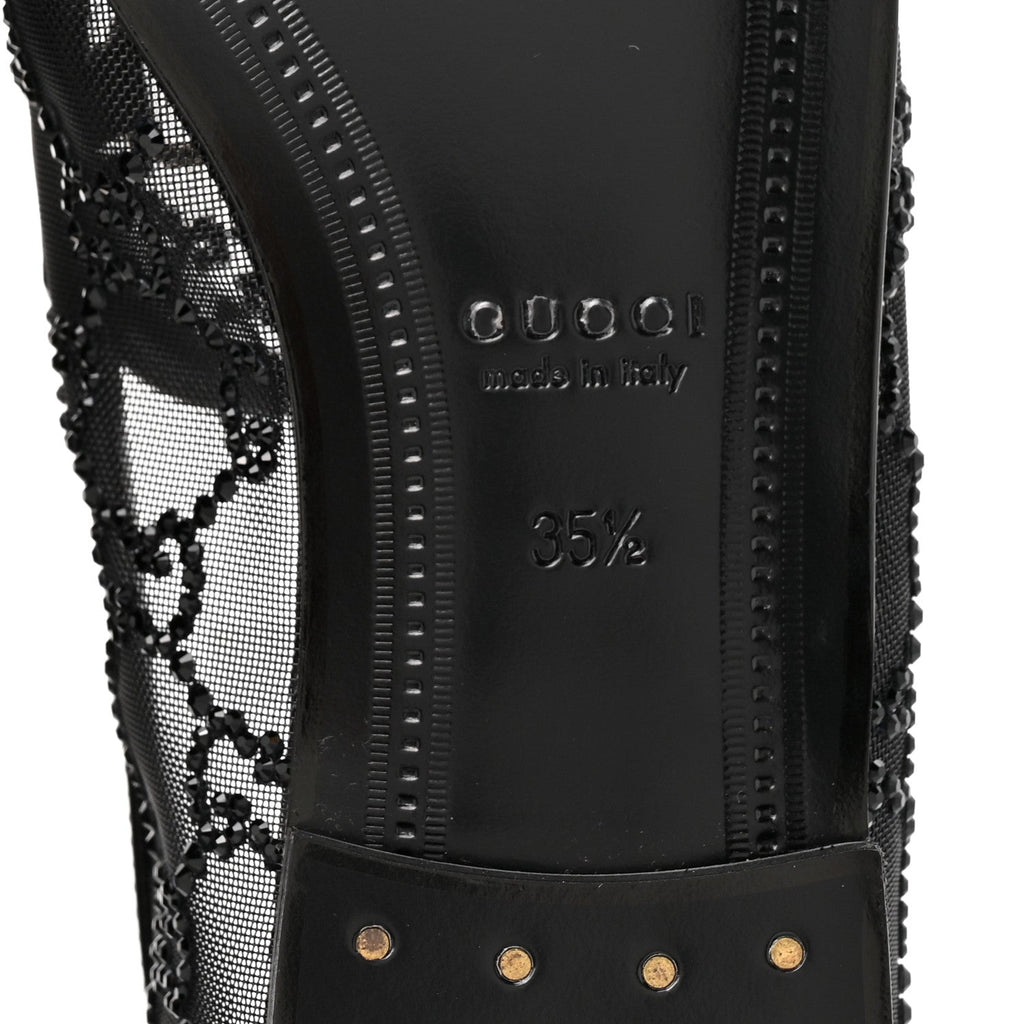 Tela Retino Kid Scamosciato Crystal GG Monogram Jordaan Loafer 35.5 Black
