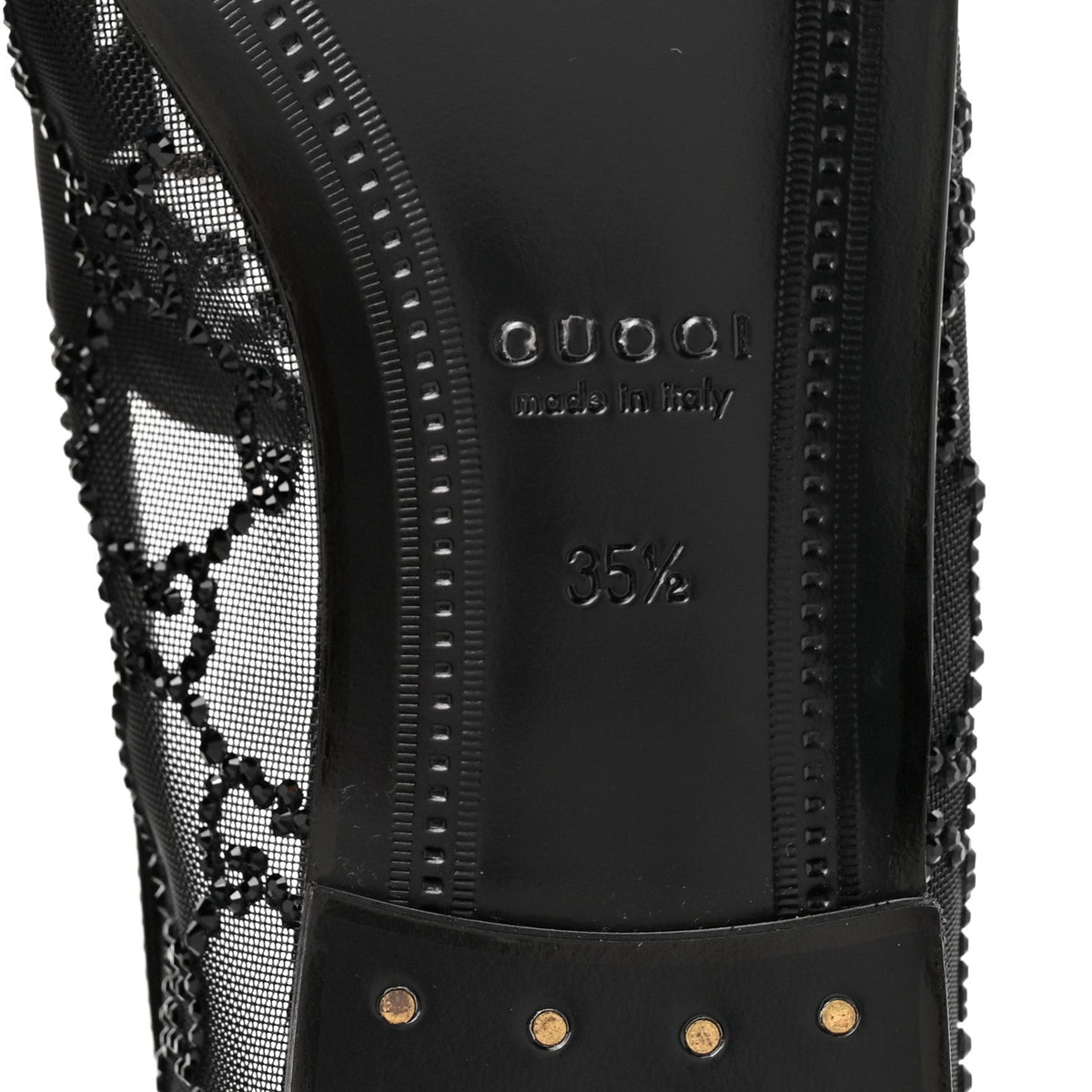 Tela Retino Kid Scamosciato Crystal GG Monogram Jordaan Loafer 35.5 Black