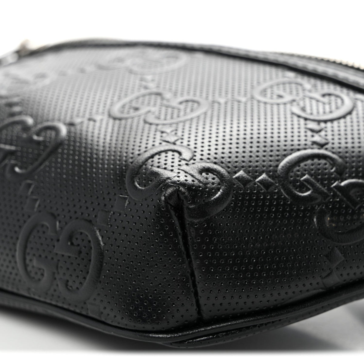 Calfskin GG Tennis Embossed Belt Bag Black