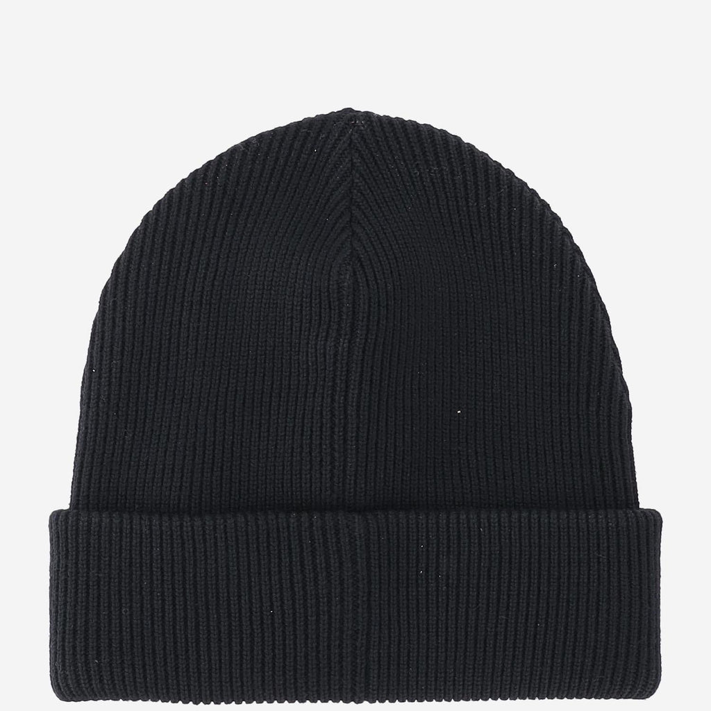 Gucci 834192 Wool Ribbed-Knit Beanie — Black