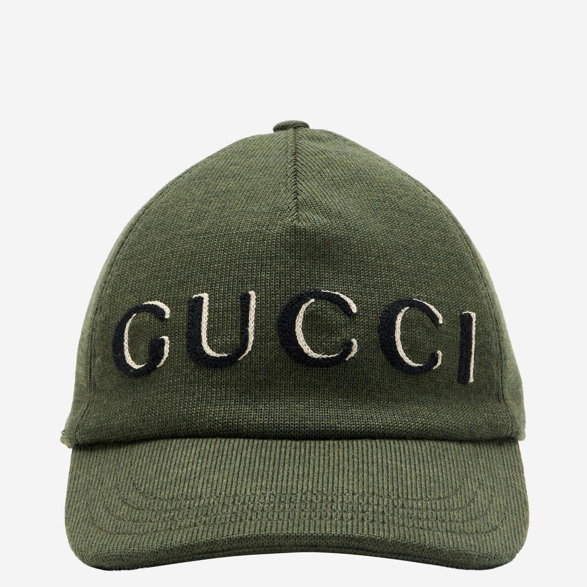 Gucci 817507 Wool Logo-Embroidered Baseball Cap — Green
