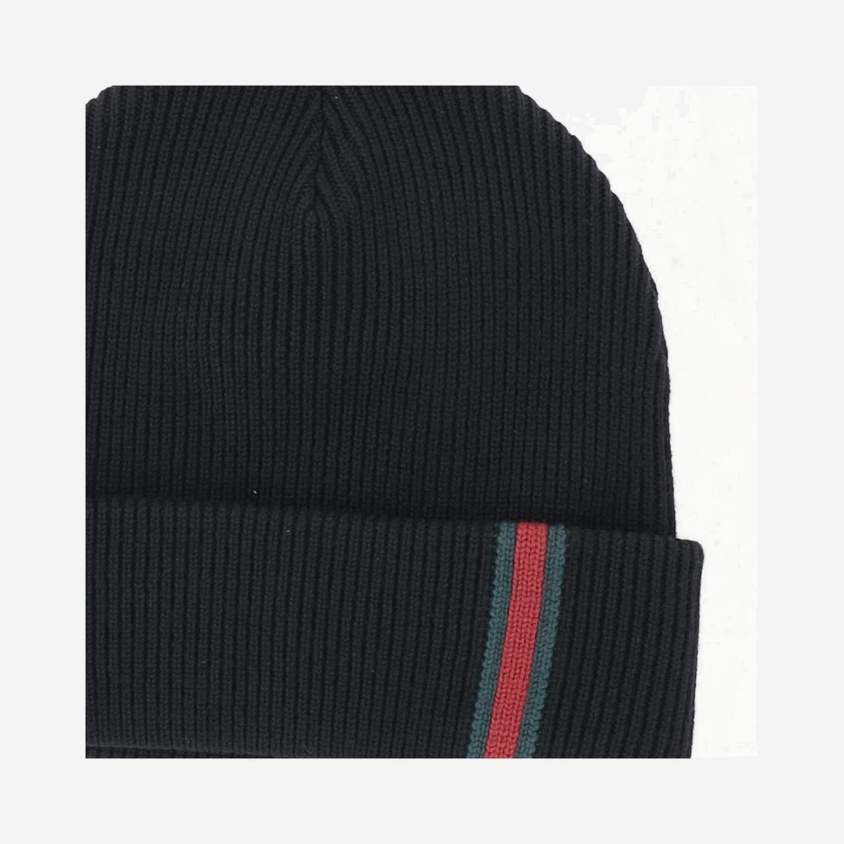 Gucci 834192 Wool Ribbed-Knit Beanie — Black